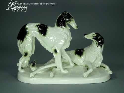 Купить фарфоровые статуэтки Fasold&Stauch, Пара борзых, Германия